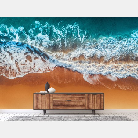 Fotomural olas aéreas sobre la playa – Pixers®