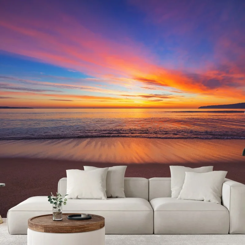 Fotomural amanecer sobre el mar colores del horizonte
