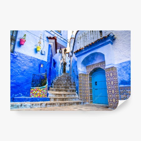 Fotomural calle azul de Chefchaouen – Pixers®