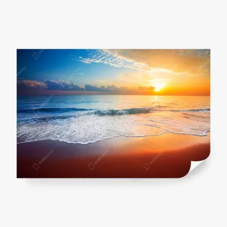 Fotomural amanecer dorado sobre el mar – Pixers®