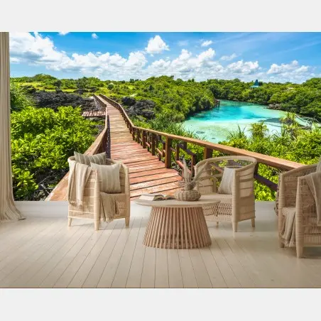Fotomural pasarela hacia el paraíso tropical – Pixers®