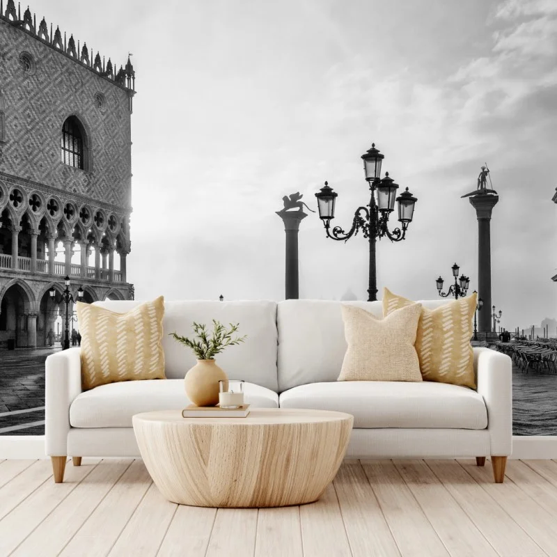 Fotomural místico amanecer en la plaza de San Marcos, Venecia