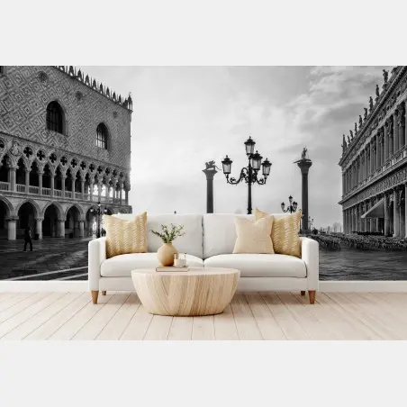 Fotomural místico amanecer en la plaza de San Marcos, Venecia – Pixers®