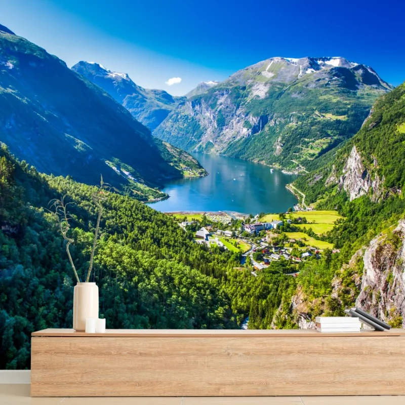 Fotomural panorámica de Geirangerfjord en Noruega