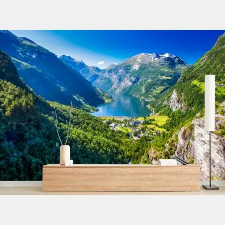 Fotomural panorámica de Geirangerfjord en Noruega – Pixers®