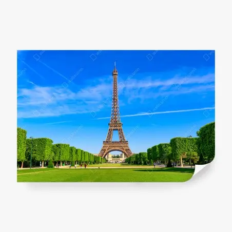 Fotomural vistas icónicas de la Torre Eiffel desde el Champ de Mars – Pixers®