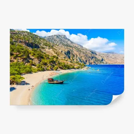 Fotomural bahía turquesa en Apella, Karpathos – Pixers®