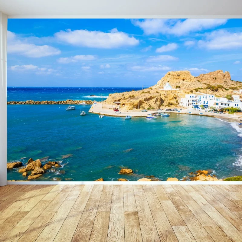 Fotomural vista costera de Finiki en Karpathos