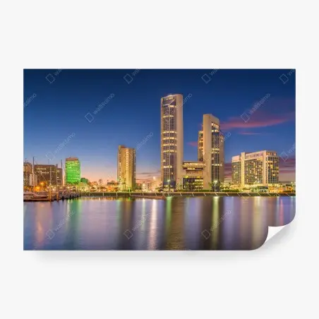 Fotomural panorámica nocturna de Corpus Christi – Pixers®