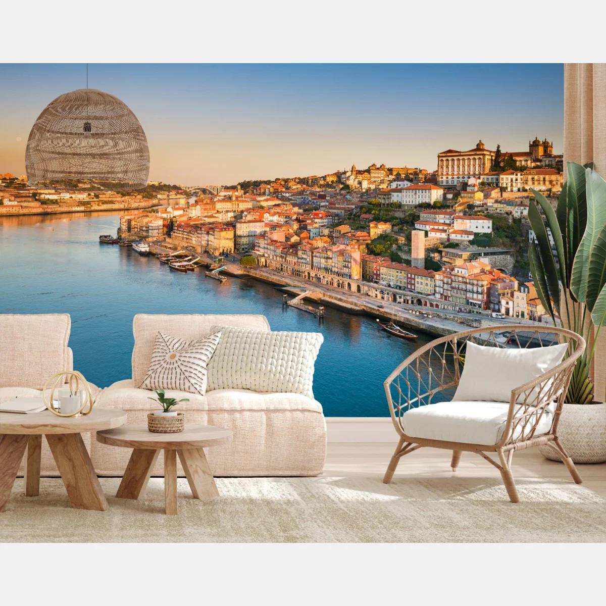 Fotomural panorámica de la ribera de Oporto al atardecer – Pixers® Fotomural panorámica de la ribera de Oporto al atardecer – Pixers®