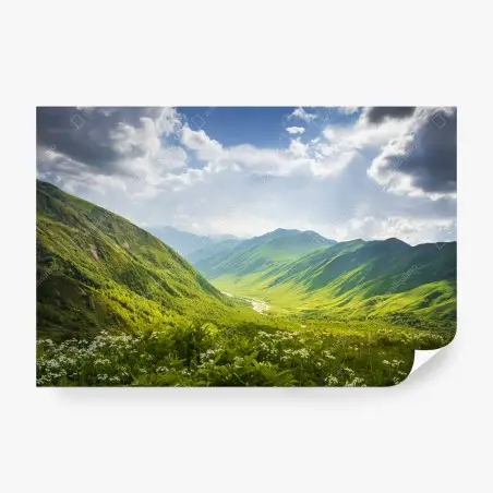 Fotomural amanecer en las montañas de Svaneti – Pixers®