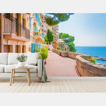 Fotomural paseo mediterráneo junto al mar – Pixers®