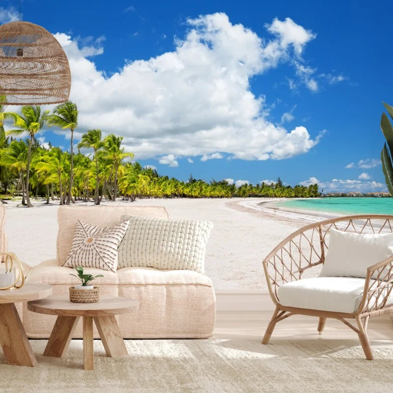 Fotomural escena de playa tropical en Punta Cana