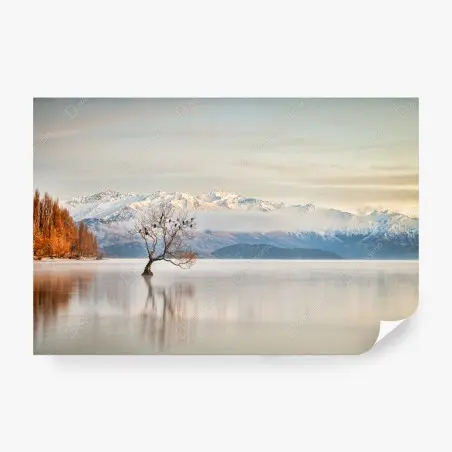 Fotomural escena invernal en lago Wanaka – Pixers®
