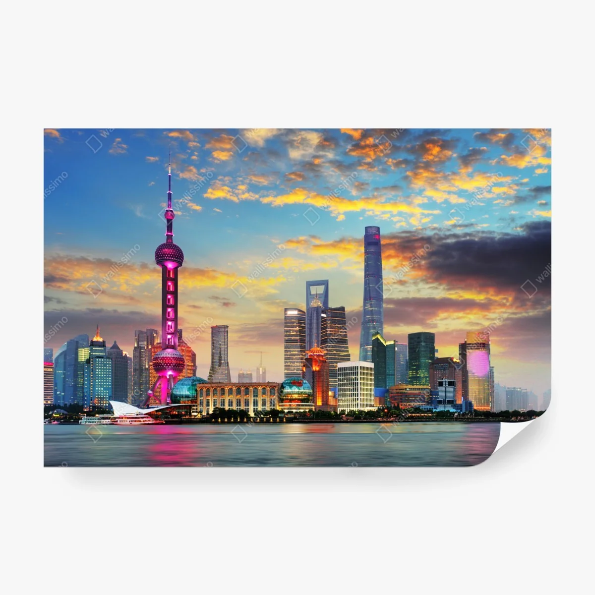 Fotomural atardecer vibrante sobre el horizonte de Shanghai – Pixers® Fotomural atardecer vibrante sobre el horizonte de Shanghai – Pixers®