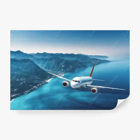 Fotomural vuelo sobre costa turquesa – Pixers®