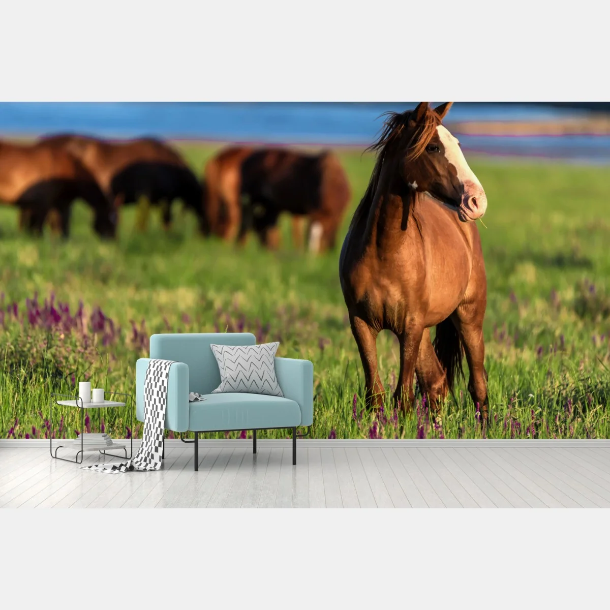 Fotomural caballo en pradera al atardecer – Pixers® Fotomural caballo en pradera al atardecer – Pixers®