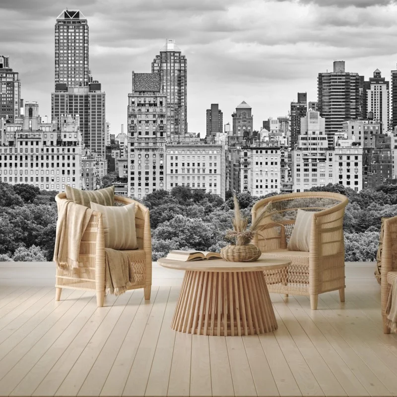 Fotomural panorama en blanco y negro de Manhattan