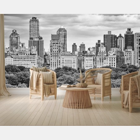 Fotomural panorama en blanco y negro de Manhattan – Pixers®