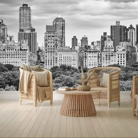 Fotomural panorama en blanco y negro de Manhattan