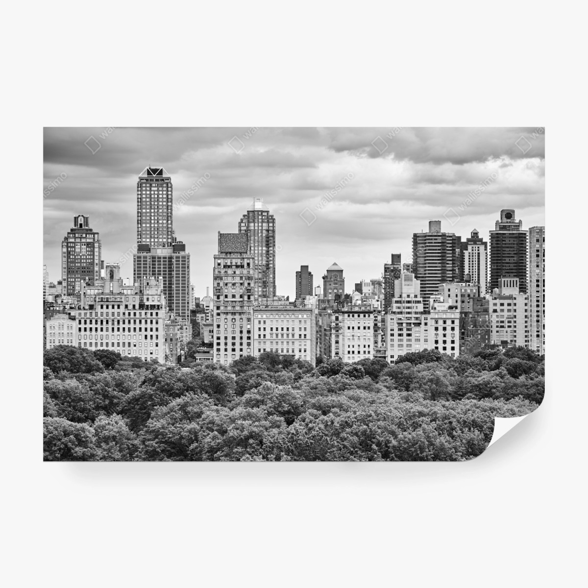 Fotomural panorama en blanco y negro de Manhattan – Pixers®