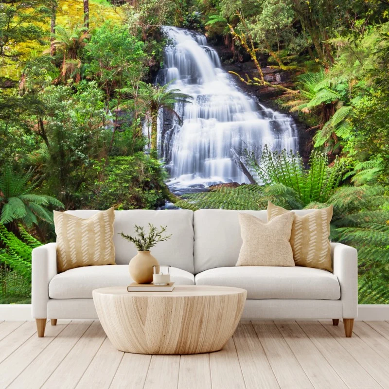 Fotomural cascada serena en Triplet Falls, Great Otway National Park