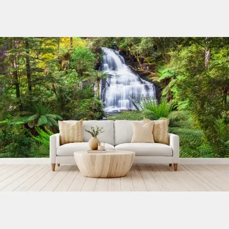 Fotomural cascada serena en Triplet Falls, Great Otway National Park – Pixers®