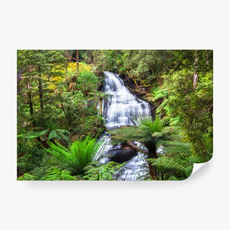 Fotomural cascada serena en Triplet Falls, Great Otway National Park