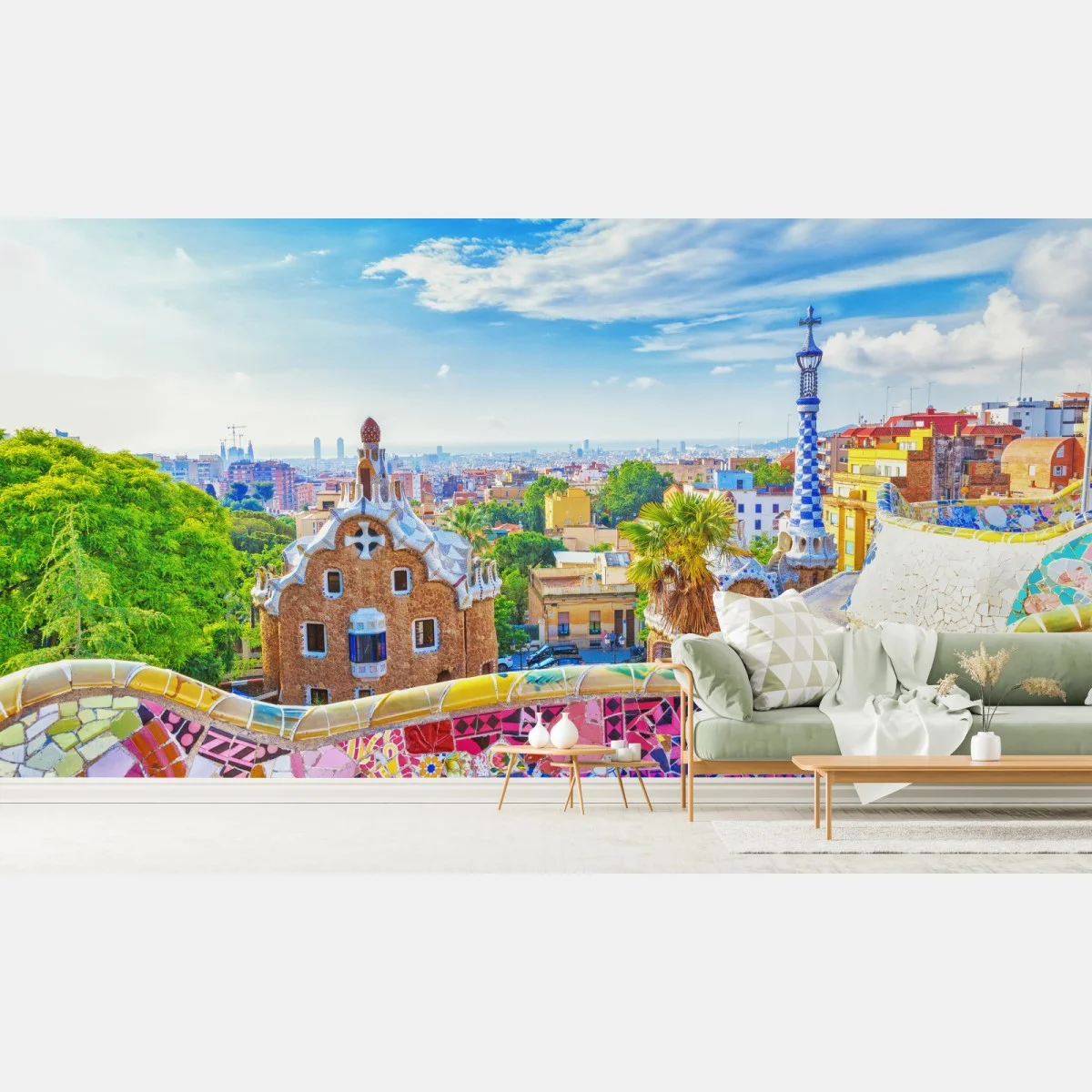 Fotomural vistas coloridas desde Parque Güell, Barcelona – Pixers® Fotomural vistas coloridas desde Parque Güell, Barcelona – Pixers®