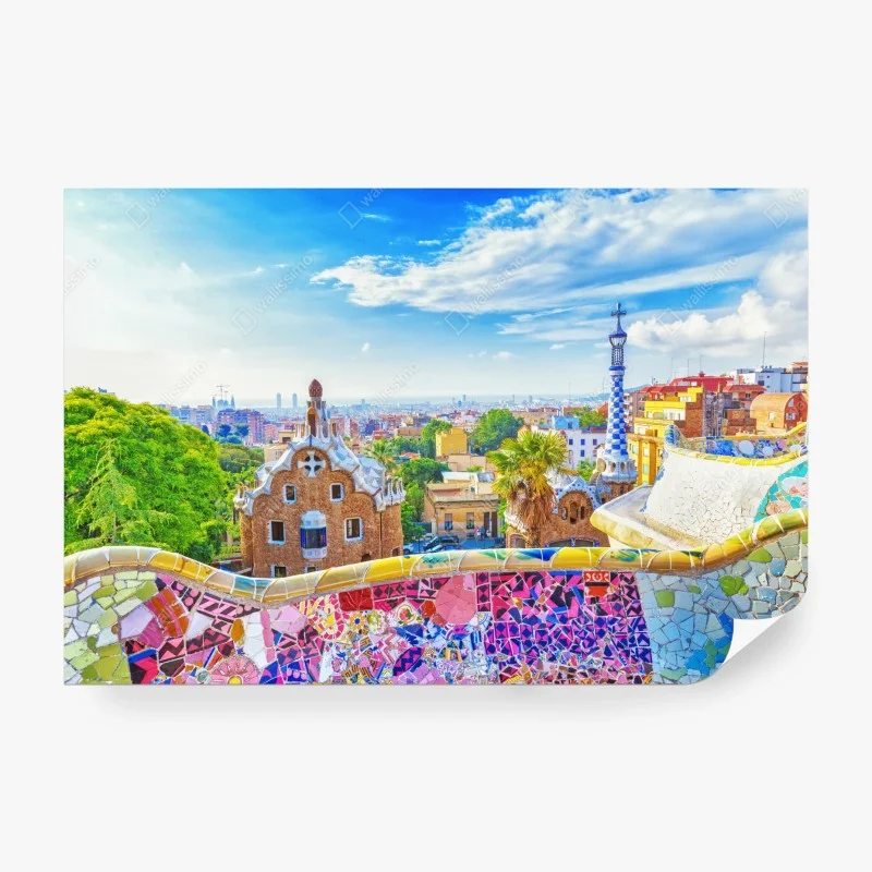 Fotomural vistas coloridas desde Parque Güell, Barcelona