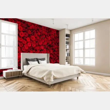 Fotomural tapiz de rosas rojas – Pixers®