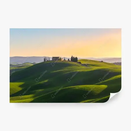 Fotomural colinas verdes de Crete Senesi en Asciano, Toscana – Pixers®
