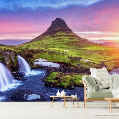 Fotomural amanecer en Kirkjufell, belleza natural de Islandia