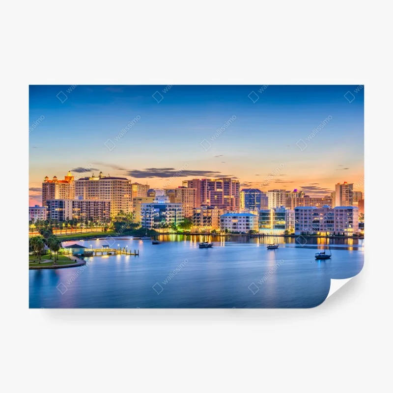 Fotomural amanecer sobre la bahía de Sarasota