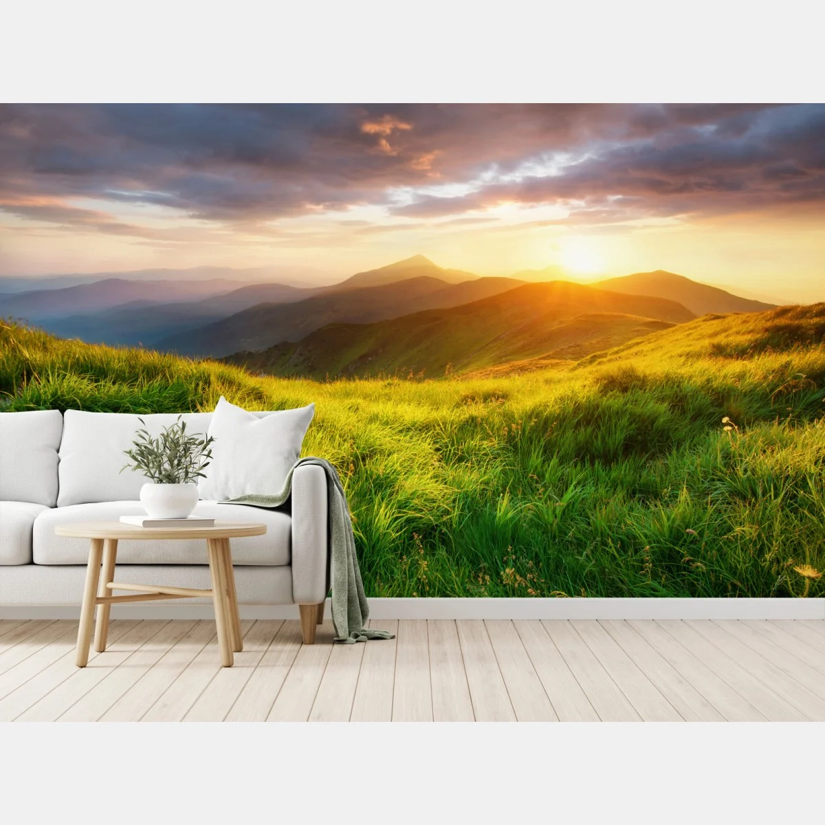 Fotomural amanecer dorado en el valle montañoso – Pixers® Fotomural amanecer dorado en el valle montañoso – Pixers®