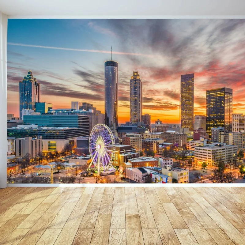 Fotomural skyline de Atlanta al atardecer – Pixers® Fotomural skyline de Atlanta al atardecer – Pixers®