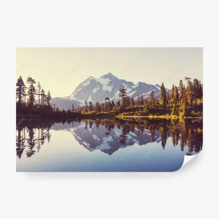 Fotomural reflejo sereno del monte Shuksan en Washington – Pixers®