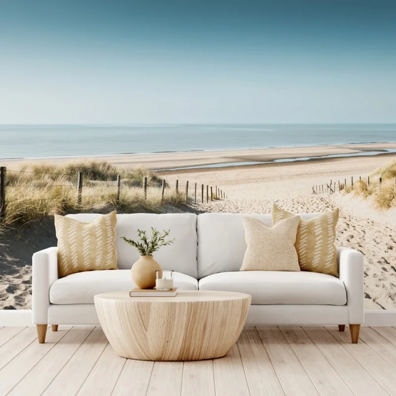 Fotomural amanecer sereno en las dunas de Noordwijk