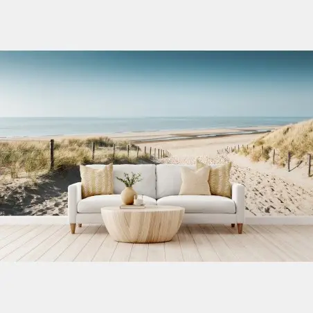 Fotomural amanecer sereno en las dunas de Noordwijk – Pixers®