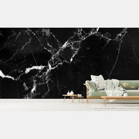Fotomural textura de mármol negro con vetas blancas – Pixers®
