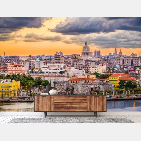 Fotomural amanecer sobre el centro de La Habana – Pixers®