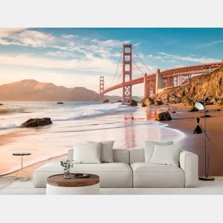Fotomural amanecer en el puente Golden Gate – Pixers®
