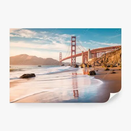 Fotomural amanecer en el puente Golden Gate – Pixers®