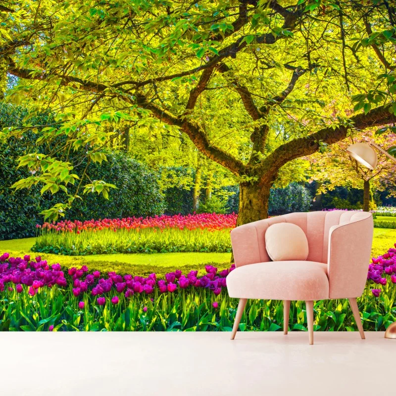 Fotomural jardín de tulipanes en Keukenhof