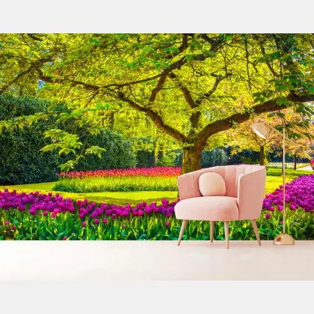Fotomural jardín de tulipanes en Keukenhof – Pixers®