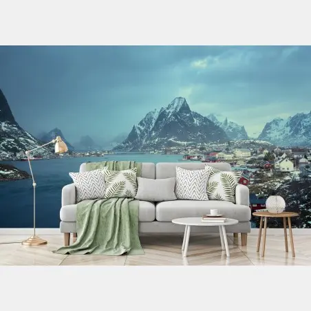 Fotomural serenidad ártica en Reine, Lofoten, Noruega – Pixers®