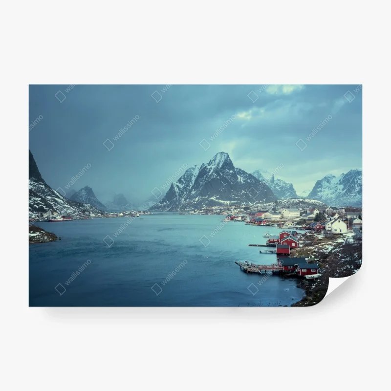 Fotomural serenidad ártica en Reine, Lofoten, Noruega