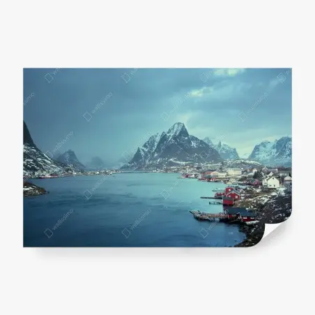 Fotomural serenidad ártica en Reine, Lofoten, Noruega – Pixers®