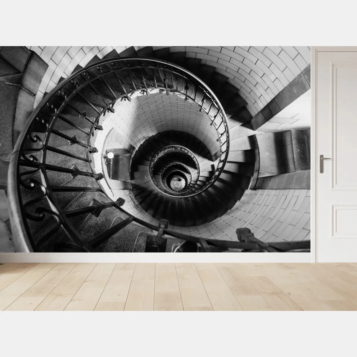 Fotomural escalera en espiral en blanco y negro – Pixers® Fotomural escalera en espiral en blanco y negro – Pixers®