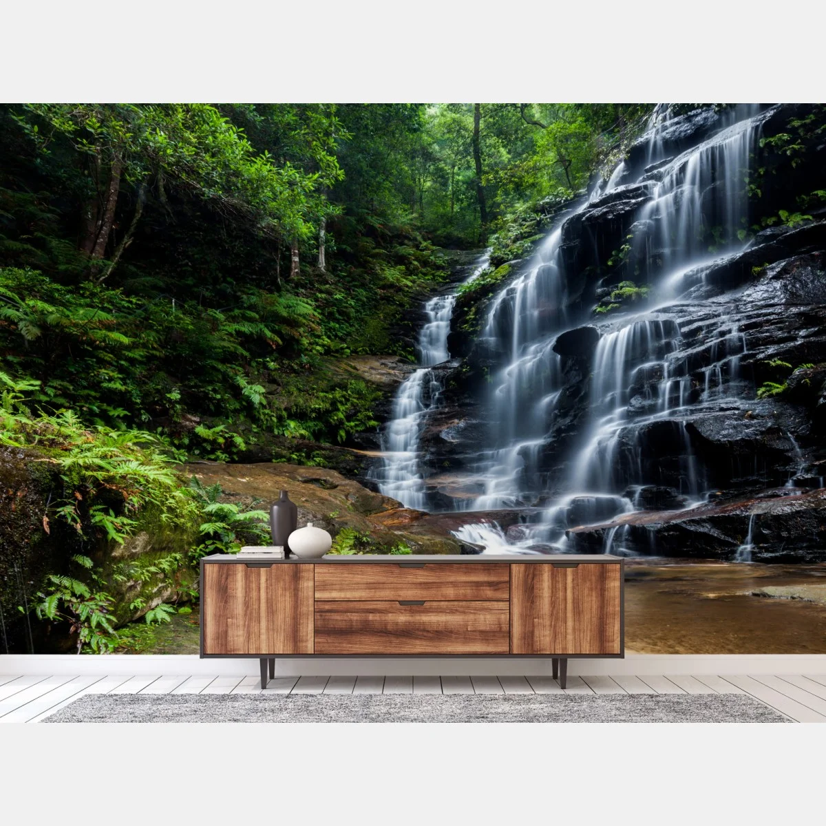 Fotomural paisaje de cascada en bosque verde – Pixers® Fotomural paisaje de cascada en bosque verde – Pixers®